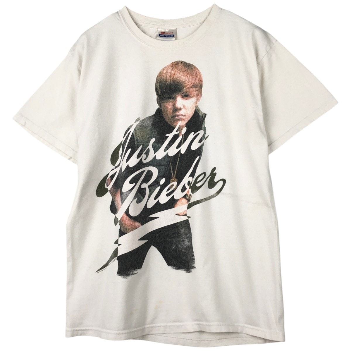 古着 ヘインズ Hanes HEAVYWEIGHT JUSTIN BIEBER ジャスティンビーバー バンドTシャツ バンT メンズM相当/eaa667573