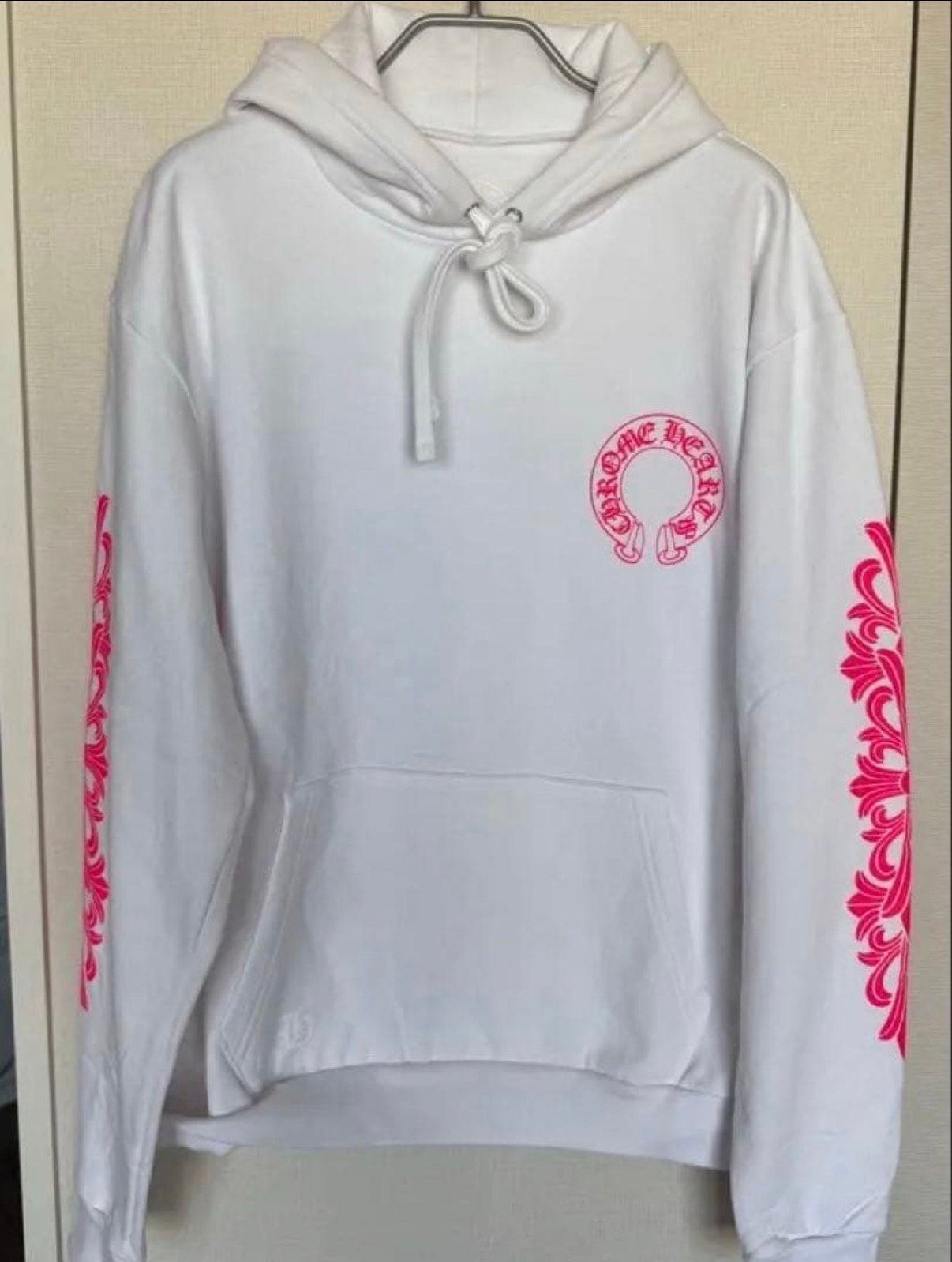 Chrome Hearts White Magenta Horseshoe Hoodie "White/Pink"