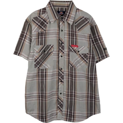 古着 ディッキーズ Dickies チェック柄 半袖 ウエスタンシャツ メンズM相当/eaa655640