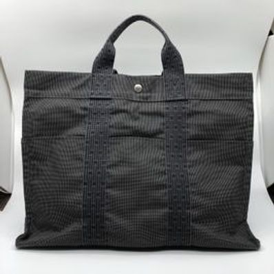 HERMES Her Line Canvas Tote Bag "Gray"