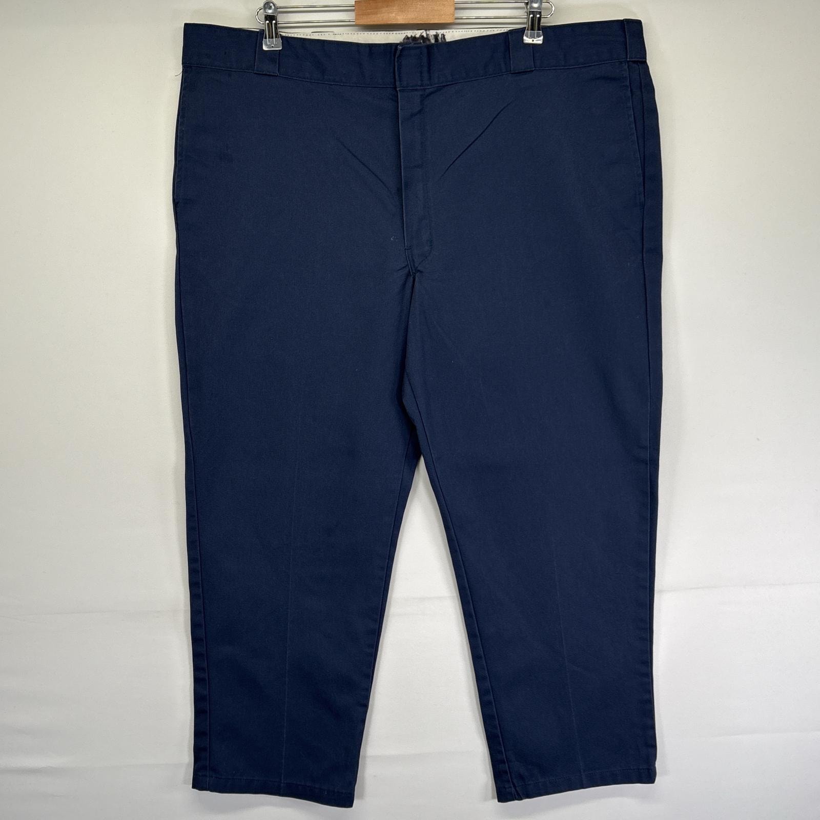 古着 ディッキーズ Dickies ワークパンツ チノパン ストレート ジッパーフライ 874 作業着 センタープレス w44 L30 ネイビー メンズ