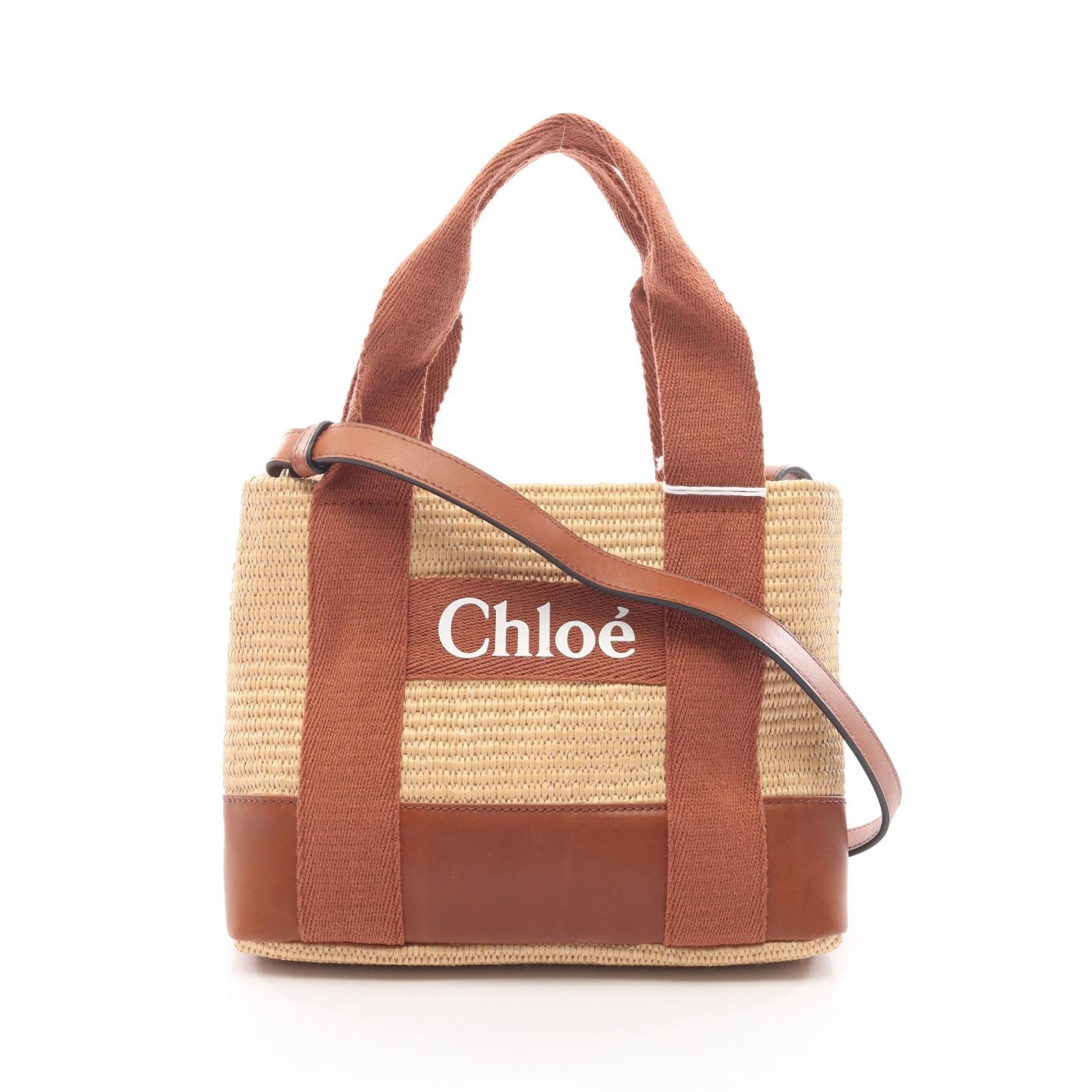 クロエ Chloe キッズ 2WAY ショルダーバッグ バッグ レザー フェイクストロー レディース ベージュ系 / ブラウン系 C20587239 【新品】