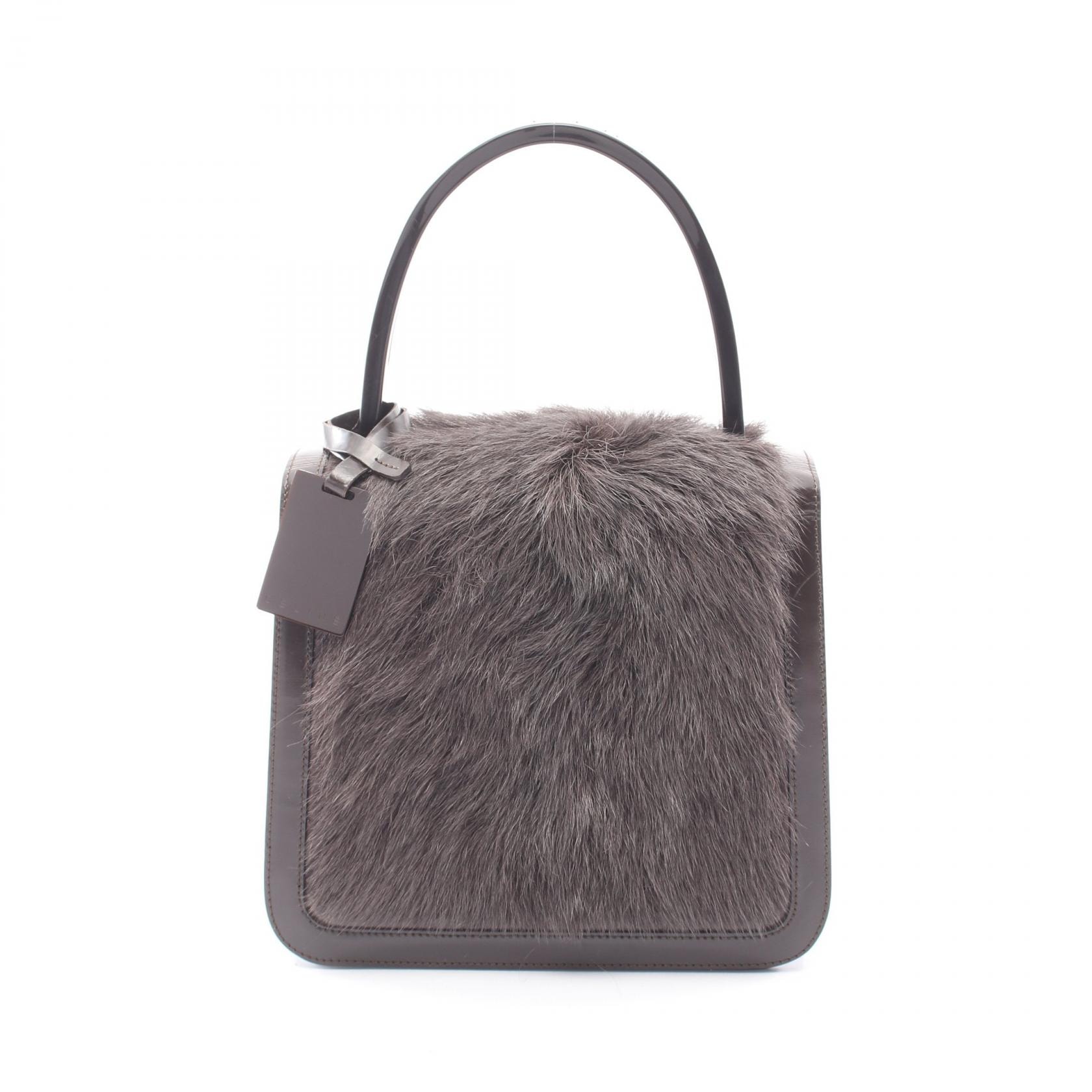 セリーヌ CELINE ハンドバッグ バッグ レザー ファー レディース ブラウン系 【中古】