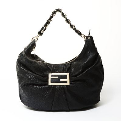 フェンディ FENDI ミア マンマ レザー バケット チェーン ショルダーバッグ【中古】