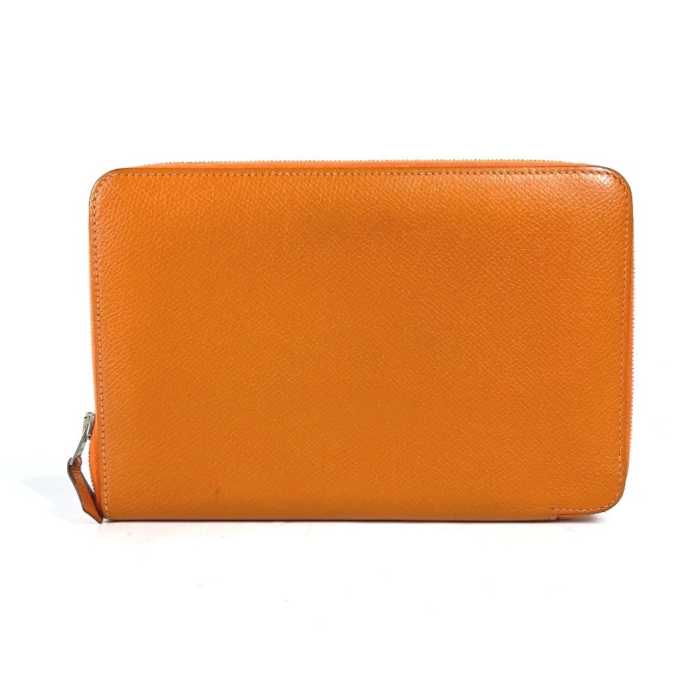 エルメス HERMES アザップインテグラル ロングウォレット ラウンドファスナー 長財布 レザー J□刻 オレンジ