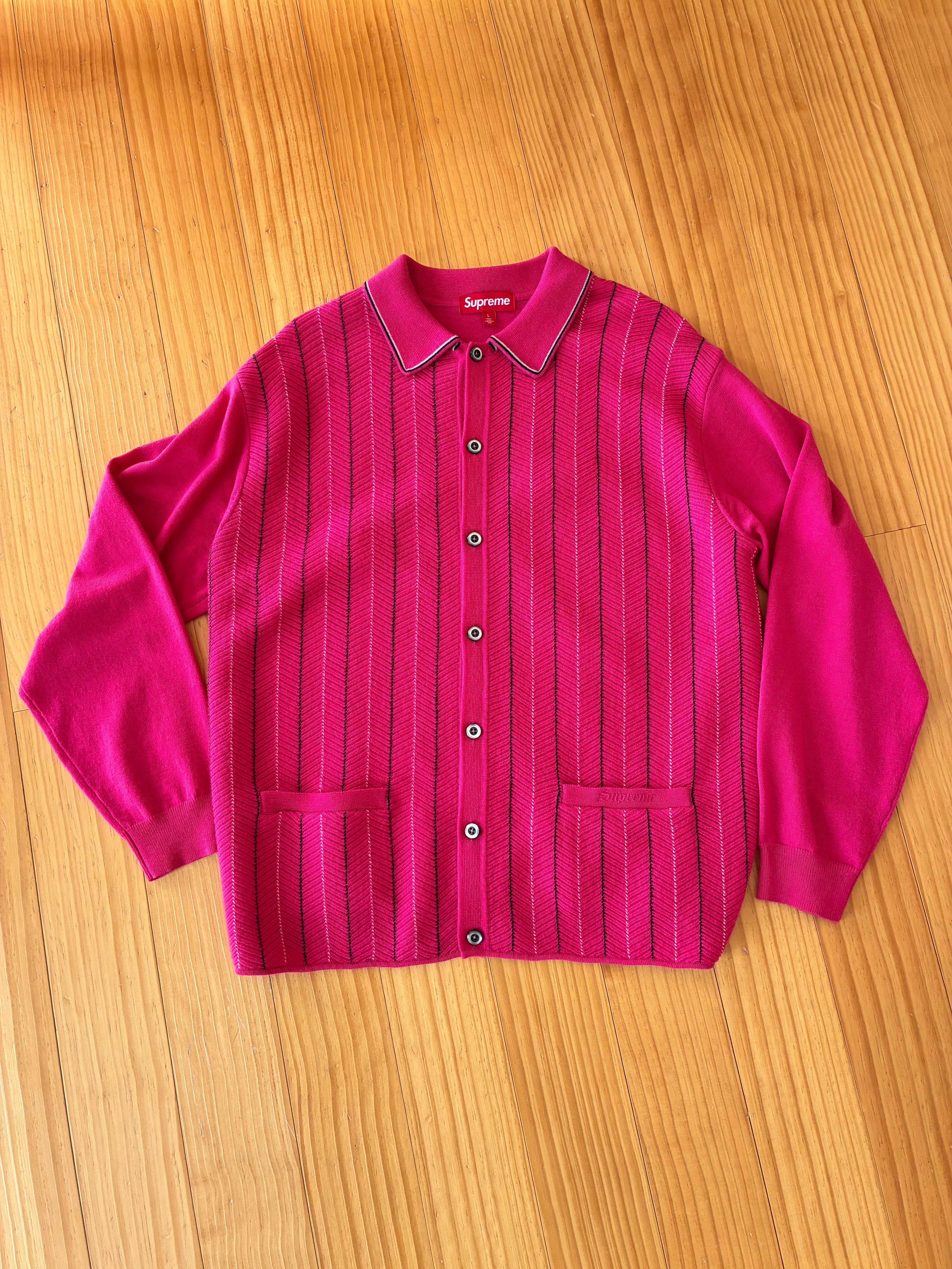 トップス Supreme Herringbone Cardigan \"Pink\" Supreme Herringbone Cardigan (SS25) - $188