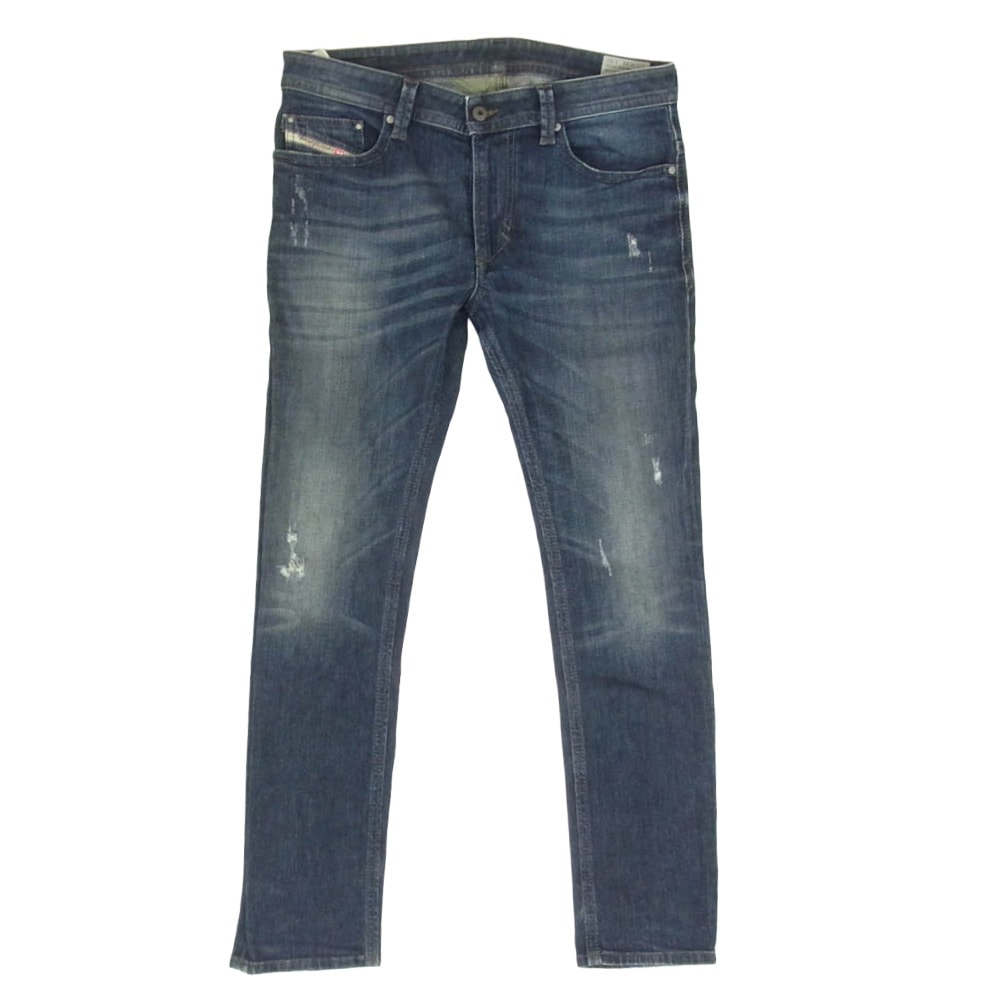 DIESEL ディーゼル 0842R THAVAR ストレッチ スリム スキニー ダメージ加工 ジーンズ デニム パンツ インディゴブルー系 31【中古】