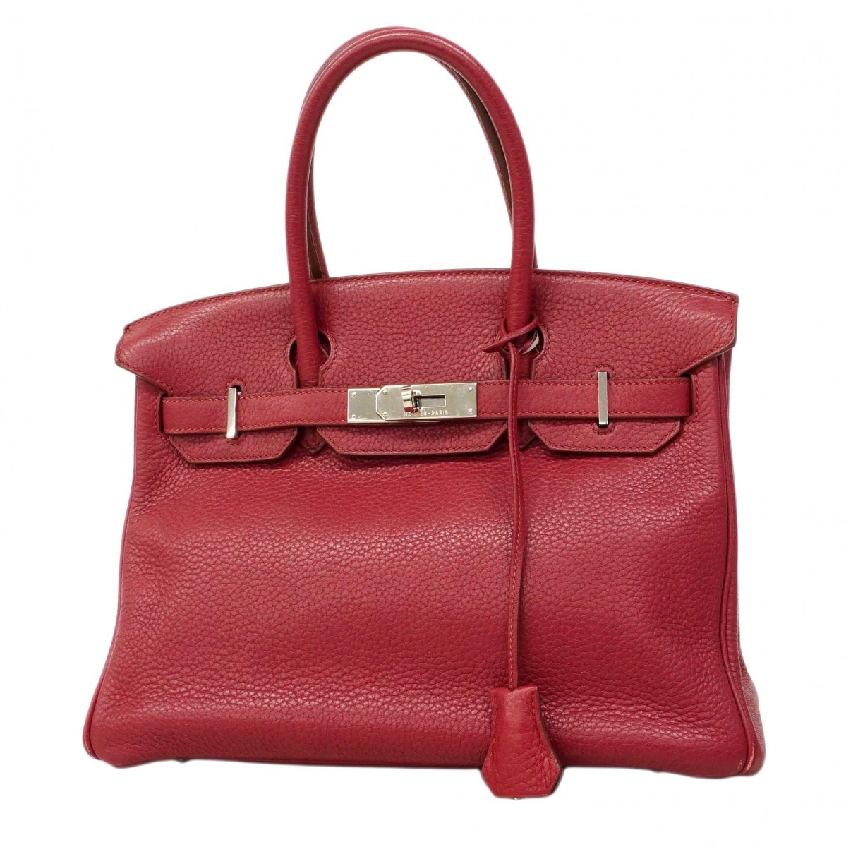 【6dc3012-h】エルメス ハンドバッグ バーキン30 トリヨンクレマンス ルビー シルバー金具 □N刻印【中古】レディース