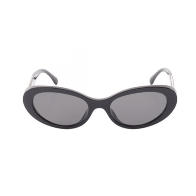 シャネル CHANEL ココマーク オーバル サングラス 衣料品 プラスチック / GP レディース ブラック系 / ゴールド系 【中古】