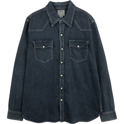古着 リーバイス Levi's AUTHENTIC JEANSWEAR 長袖 デニムウエスタンシャツ メンズL相当/eaa643311