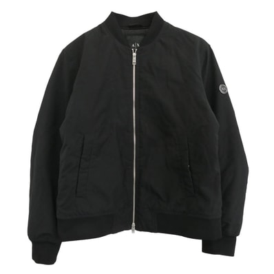 ARMANI EXCHANGE アルマーニエクスチェンジ ジャケット 6HZB52 ZNG1Z バックロゴ ボンバージャケット 中綿ブルゾン ブラック系 XL【中古】