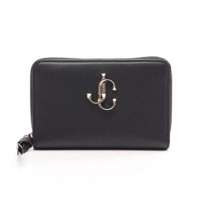 ジミーチュウ JIMMY CHOO CHRISTIE ラウンド財布 財布 レザー レディース ブラック系 【中古】