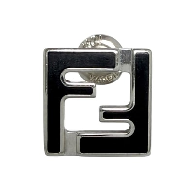 フェンディ メンズ シングル スタッド FF ピアス 片耳用 黒色