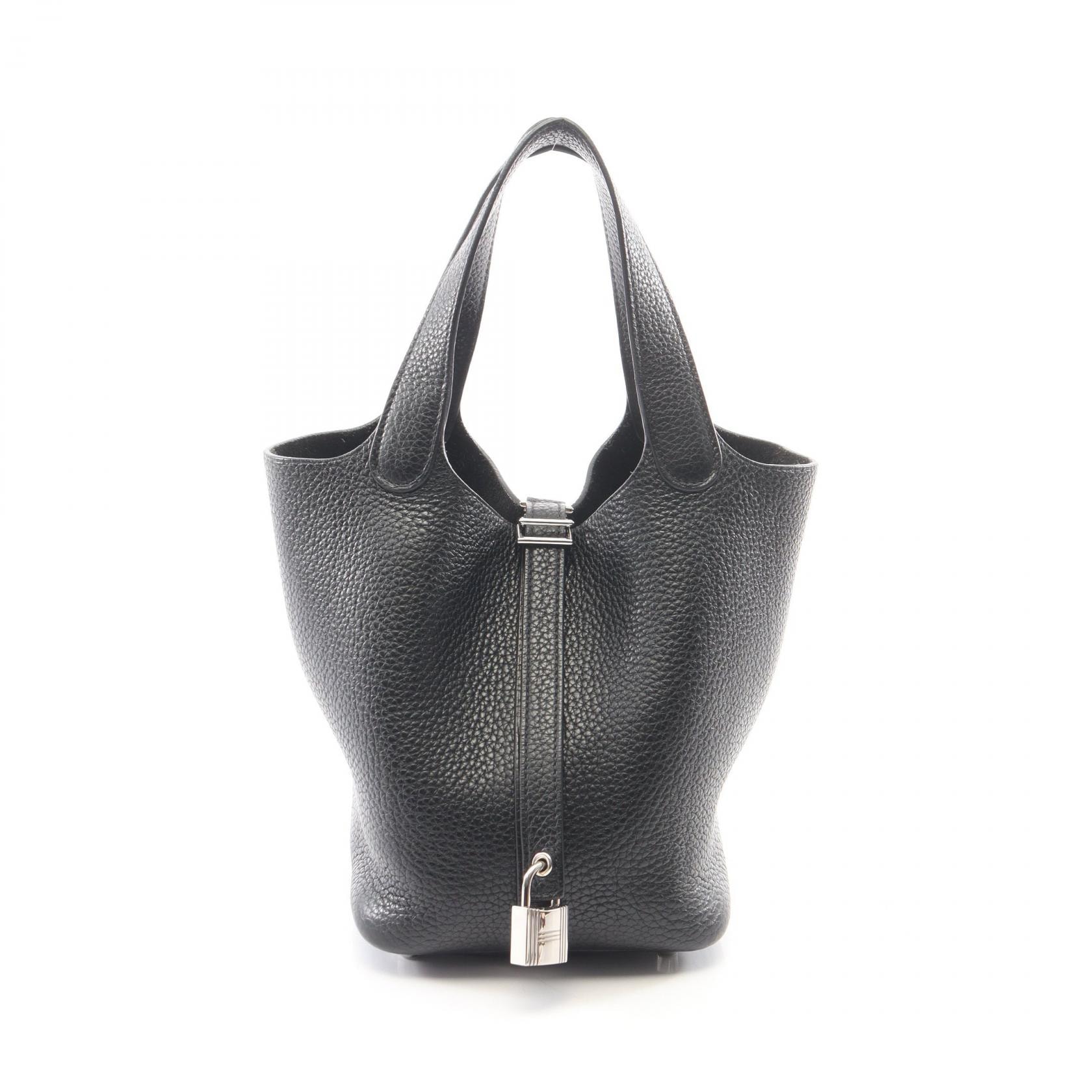 エルメス HERMES ピコタンロックPM ハンドバッグ バッグ レザー トリヨンクレマンス トリヨンクレマンス □Q刻印(2013年製造) レディース ブラック系 【中古】
