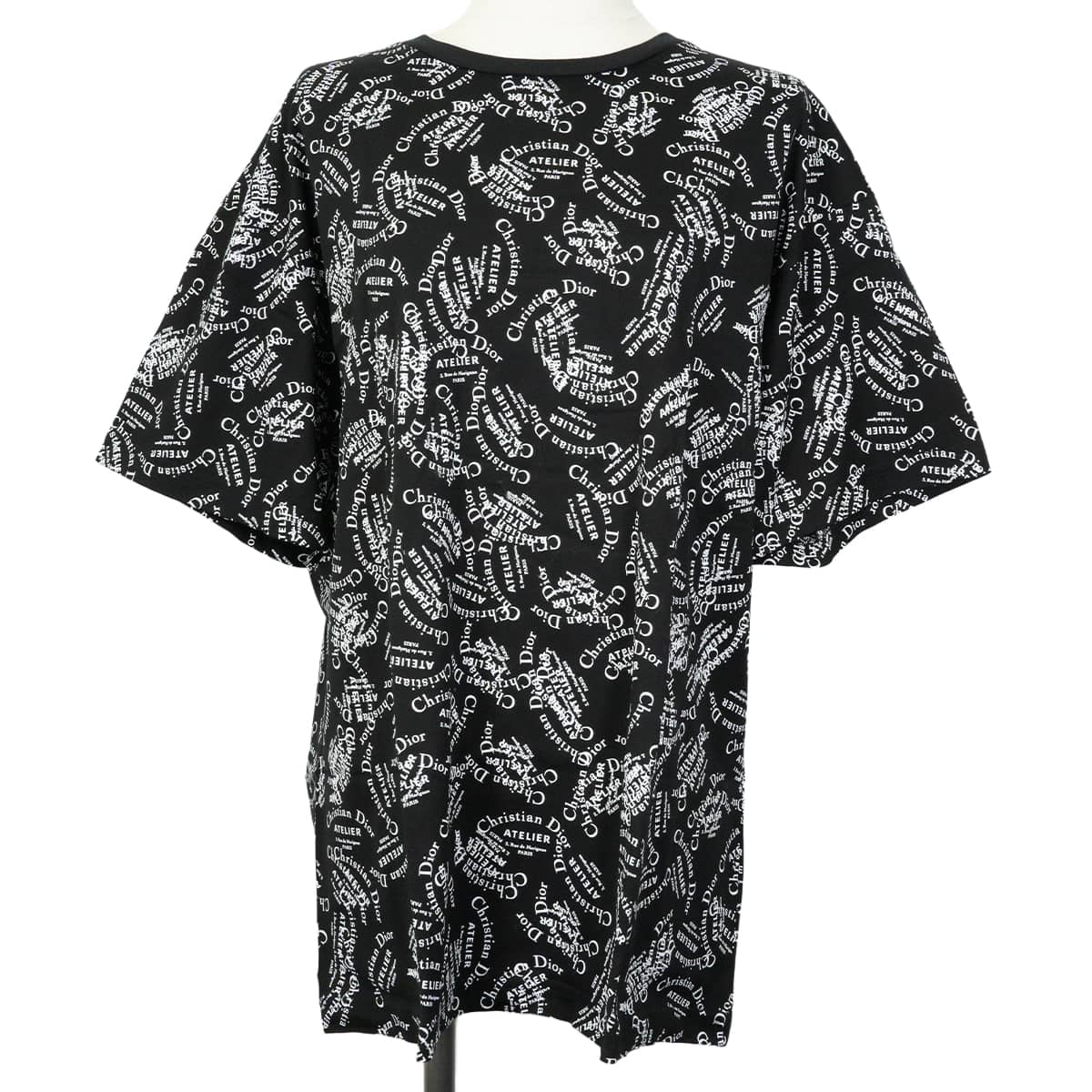 2018年秋冬 Dior ディオール 半袖Tシャツ ディオールオム メンズ アトリエロゴ 総柄 黒 (ブラック)/白 (ホワイト) コットン #L 8B3J611A0511 新品未使用