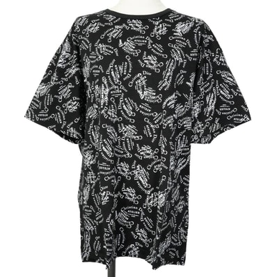 2018年秋冬 Dior ディオール 半袖Tシャツ ディオールオム メンズ アトリエロゴ 総柄 黒 (ブラック)/白 (ホワイト) コットン #L 8B3J611A0511 新品未使用