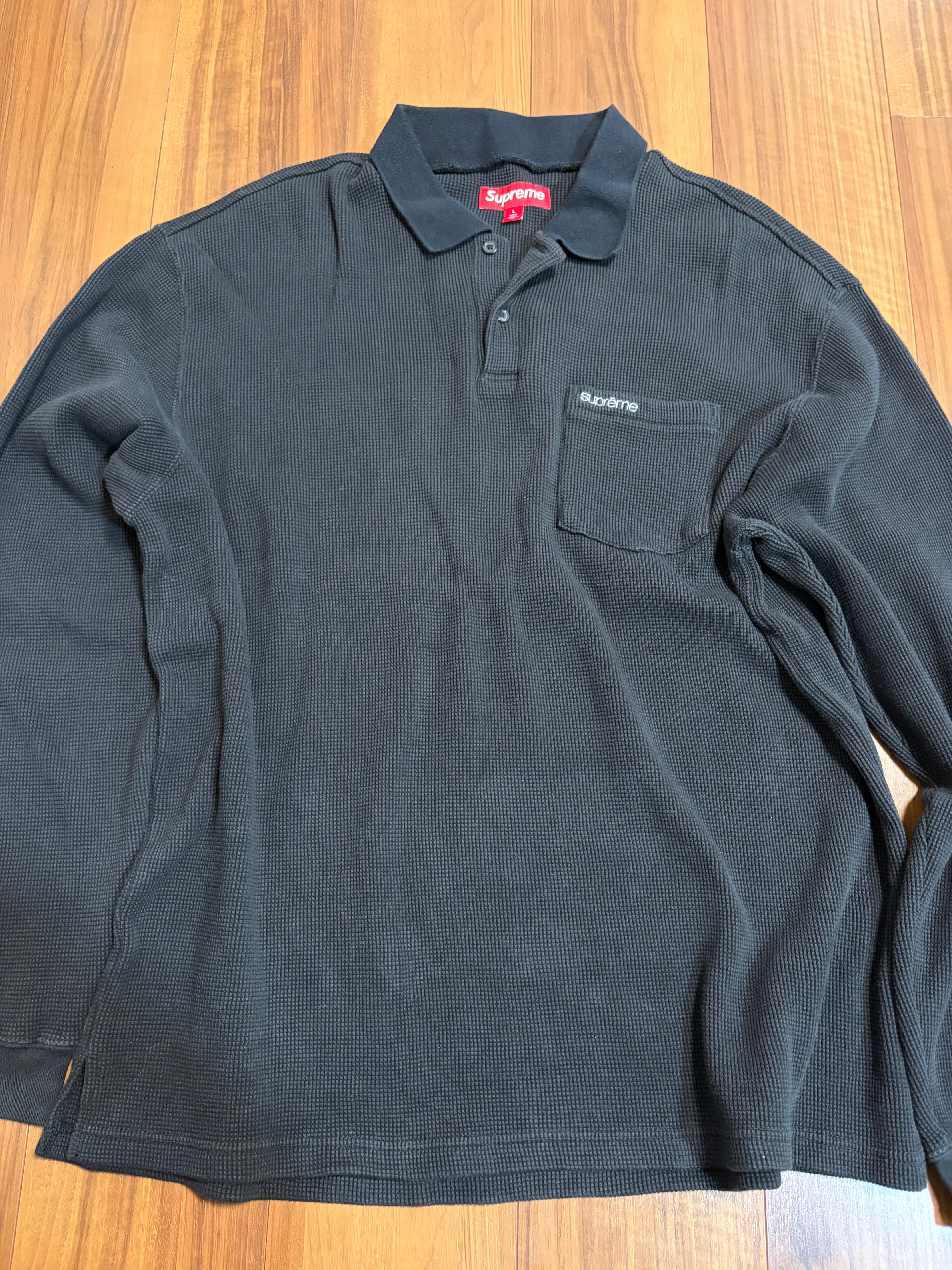Supreme Thermal L/S Polo "Black"
