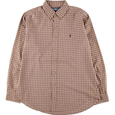 古着 ラルフローレン Ralph Lauren CLASSIC FIT 長袖 ボタンダウンチェックシャツ メンズL相当/eaa564548