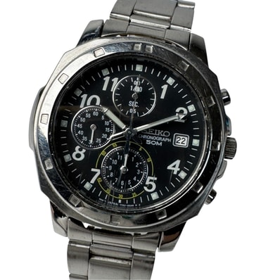 セイコー SEIKO 腕時計 クロノグラフ クォーツ 稼動品 7T92-0CA0 電池交換済み メンズ