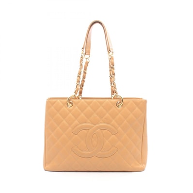 シャネル CHANEL マトラッセ グランドショッピング GST トートバッグ バッグ キャビアスキン(グレインドカーフ) レディース ベージュ系 A20995 【中古】