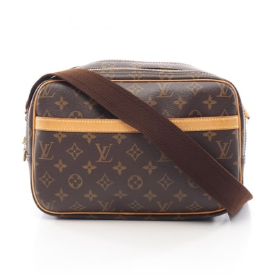 ルイ・ヴィトン LOUIS VUITTON リポーターPM モノグラム ショルダーバッグ バッグ PVCコーティングキャンバス レザー モノグラム レディース ブラウン系 M45254 【中古】