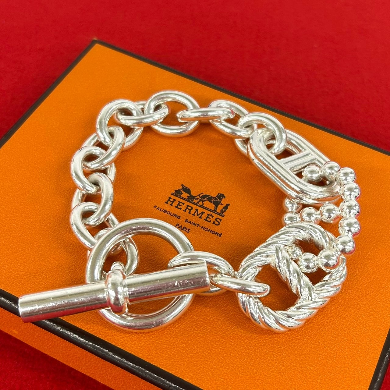 HERMES エルメス シェーヌダンクル パラード GM ブレスレット シルバー925 ブレスレット シルバー
 472-5