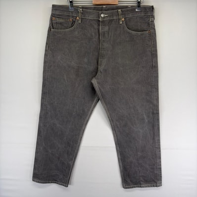 古着 リーバイス Levi's デニム パンツ 5ポケット ストレート ボタンフライ 501 カラーデニム ジーンズ w40 L30 グレー系 メンズ