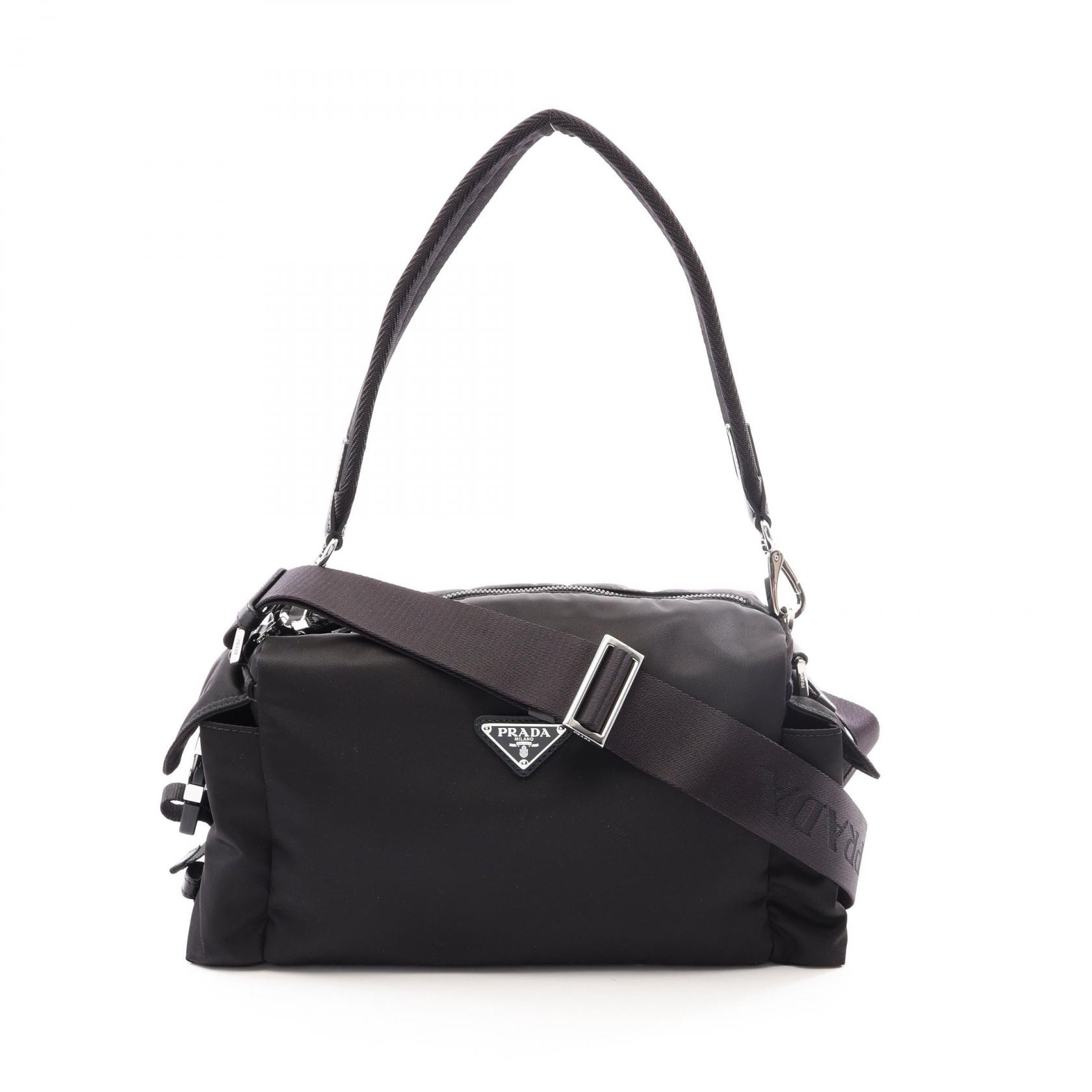 プラダ PRADA TESSUTO + VITELLO 2WAY ショルダーバッグ バッグ ナイロン レザー レディース ブラック系 2VH2062DW3F0002 【新品】