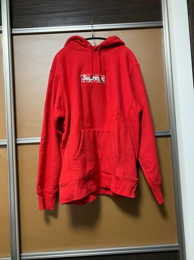 Supreme Bandana Box Logo Hooded Sweatshirt "Red"