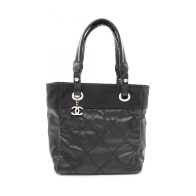 シャネル CHANEL パリビアリッツPM トートバッグ バッグ レザー ナイロンキャンバス レディース ブラック系 A34208 【中古】