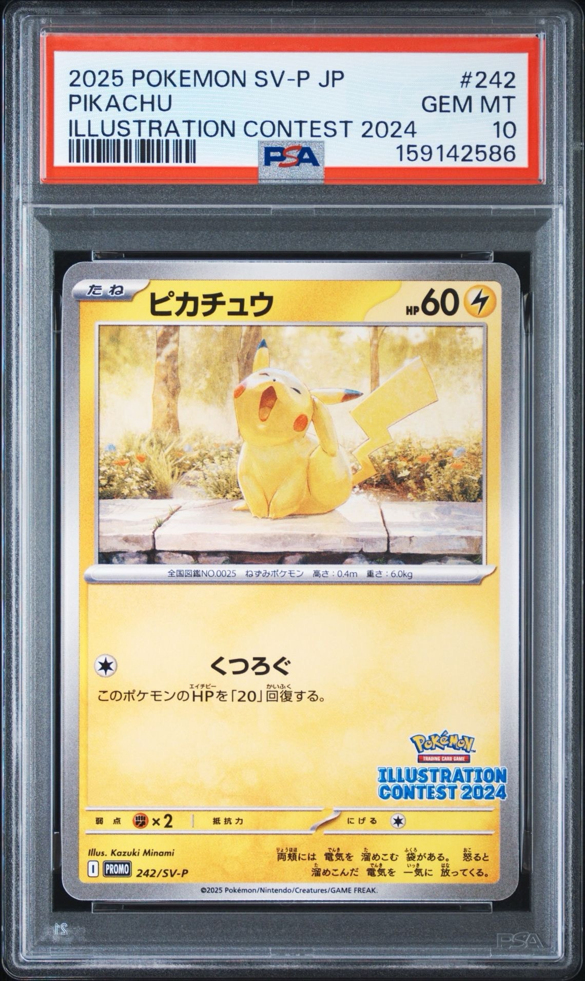 ピカチュウ：イラストレーションコンテスト 2024 PROMO PSA10 PSA10】ピカチュウ [SV-P 242](プロモカードパック