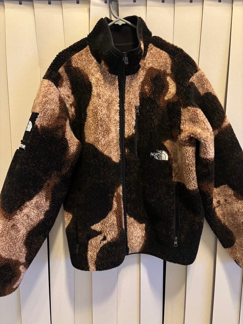 Supreme x The North Face Bleached Denim Print Fleece Jacket "Black"
