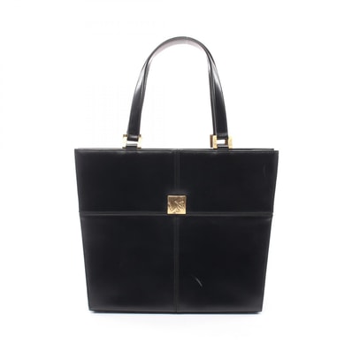 イヴ・サンローラン YVES SAINT LAURENT YSLロゴ トートバッグ バッグ レザー レディース ブラック系 【中古】