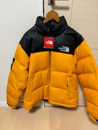 Supreme x The North Face Leather Nuptse Jacket "Yellow"