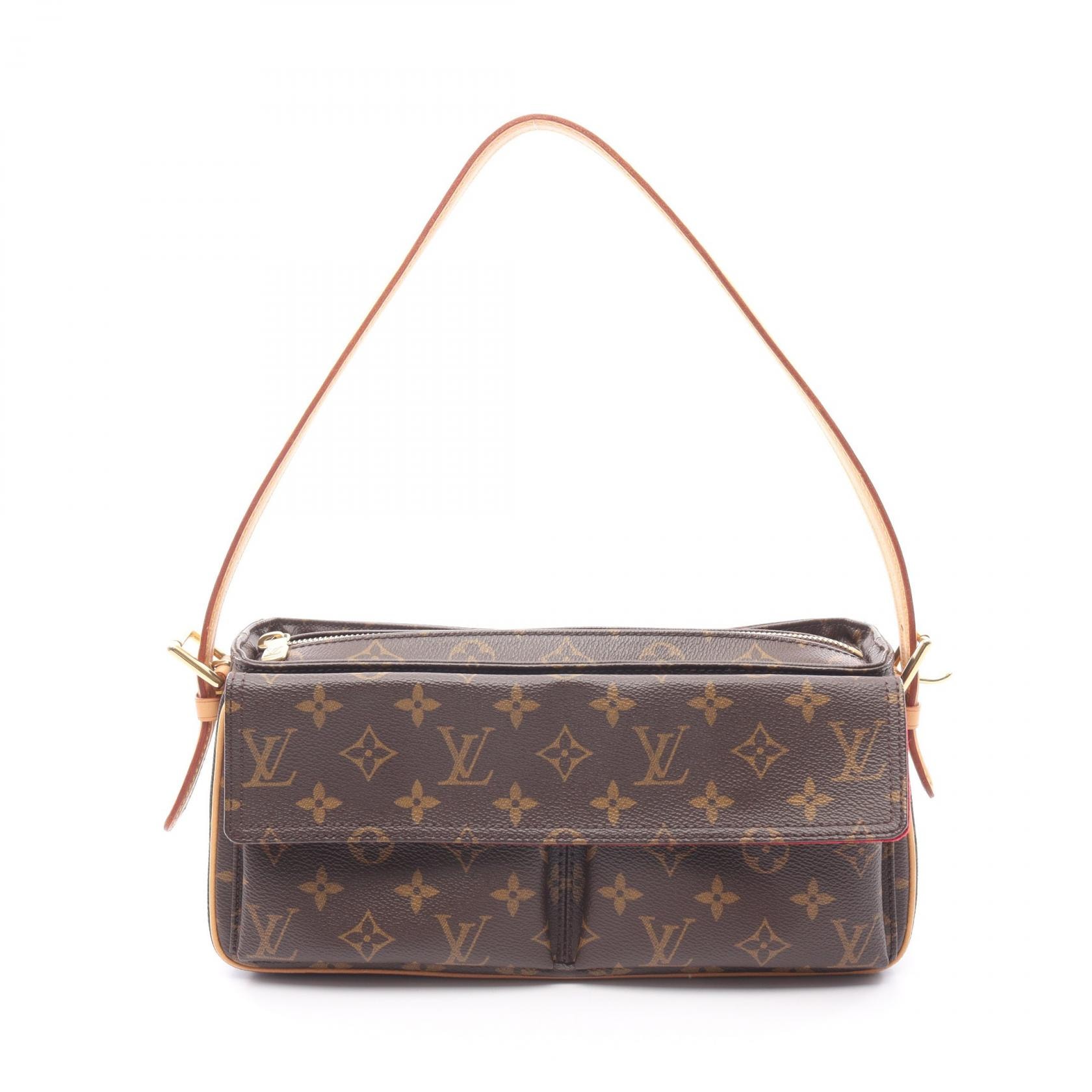 ルイ・ヴィトン LOUIS VUITTON ヴィバシテMM ショルダーバッグ バッグ PVCコーティングキャンバス レザー モノグラム レディース ブラウン系 M51164 【中古】