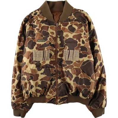 古着 90年代 コロンビア Columbia 白タグ 迷彩柄 リバーシブル 中綿ジャケット パファージャケット メンズL相当 ヴィンテージ/eaa495414