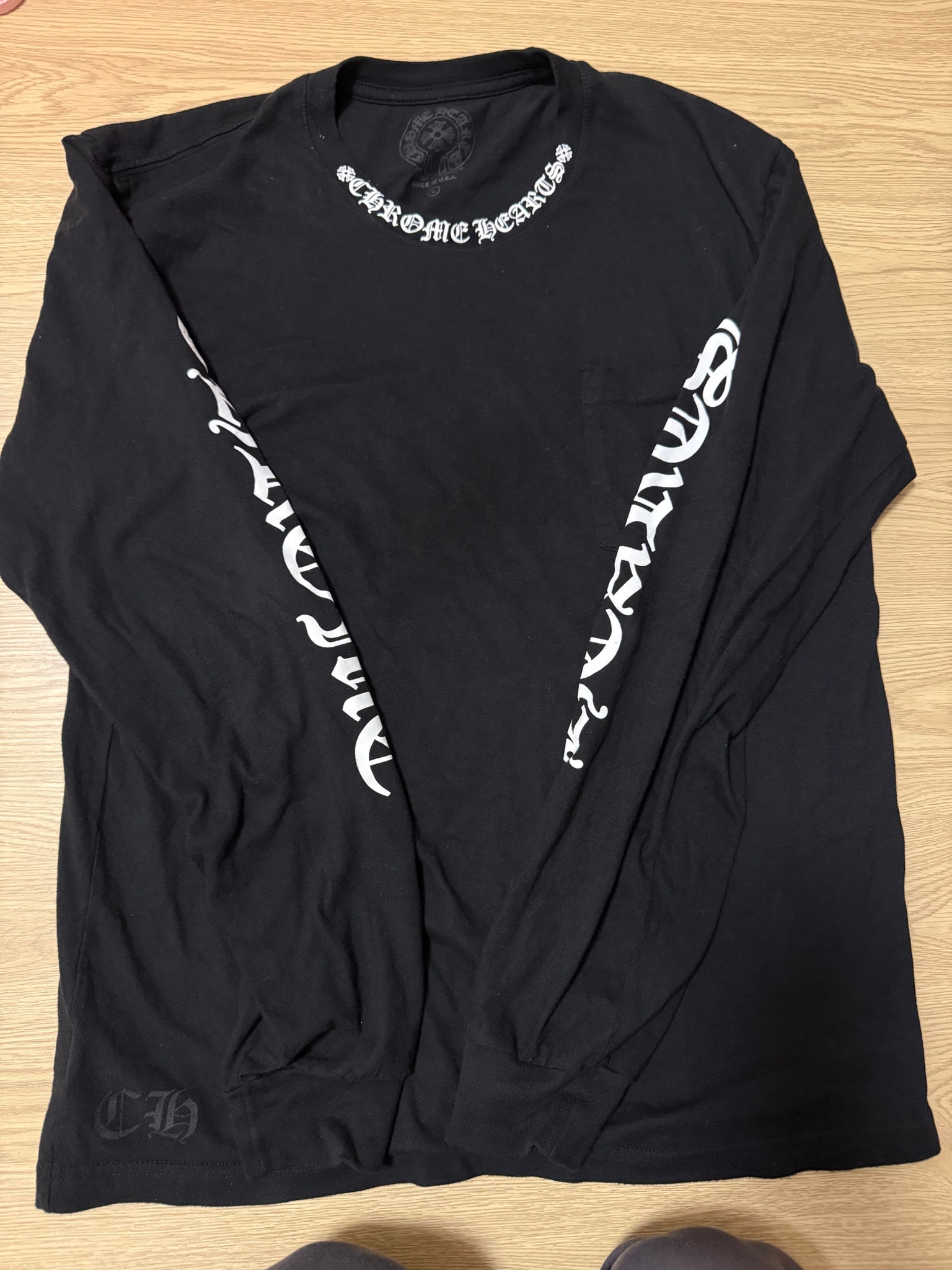 Chrome Hearts Letters Neck Logo L/S T-Shirt "Black"