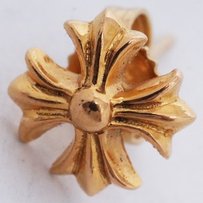 Chrome Hearts 22K CH Plus Stud Earrings "Gold"