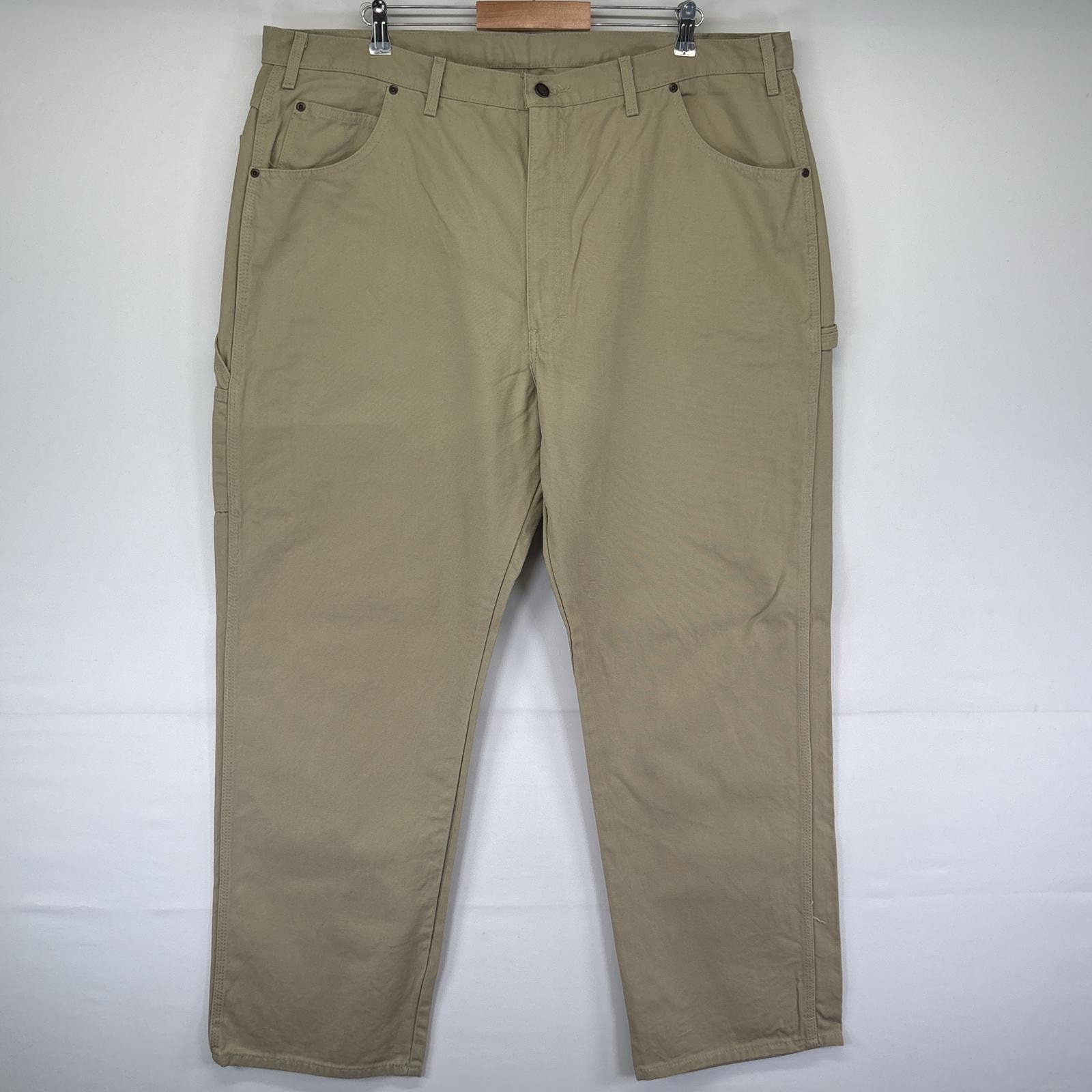 古着 ディッキーズ Dickies ワークパンツ ダック ペインターパンツ 大きいサイズ ワンポイントロゴ w44 L32  ベージュ メンズ