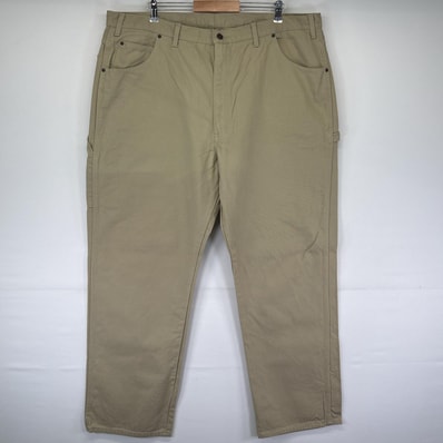 古着 ディッキーズ Dickies ワークパンツ ダック ペインターパンツ 大きいサイズ ワンポイントロゴ w44 L32 ベージュ メンズ