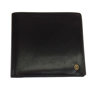 Cartier カルティエ 2つ折り財布 パシャ レザー ブラック