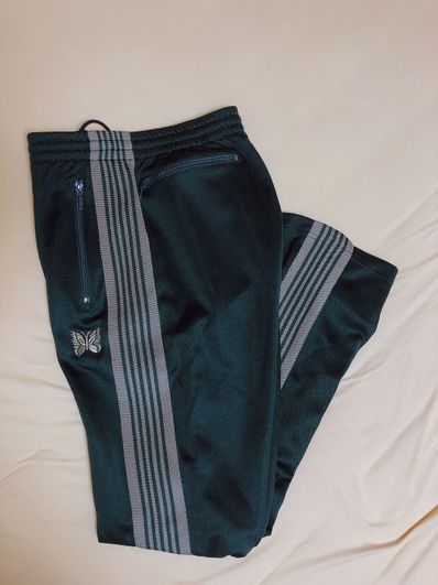 Needles NARROW TRACK PANT - POLY SMOOTH "Dark Green"