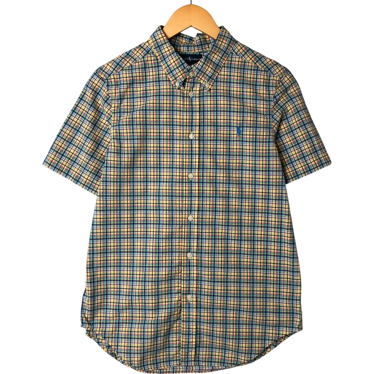 古着 ラルフローレン Ralph Lauren チェック柄 半袖 ボタンダウンシャツ レディースM相当/eaa544886