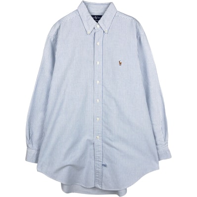 古着 ラルフローレン Ralph Lauren CLASSIC FIT 長袖 ボタンダウンストライプシャツ メンズXL相当/eaa659203
