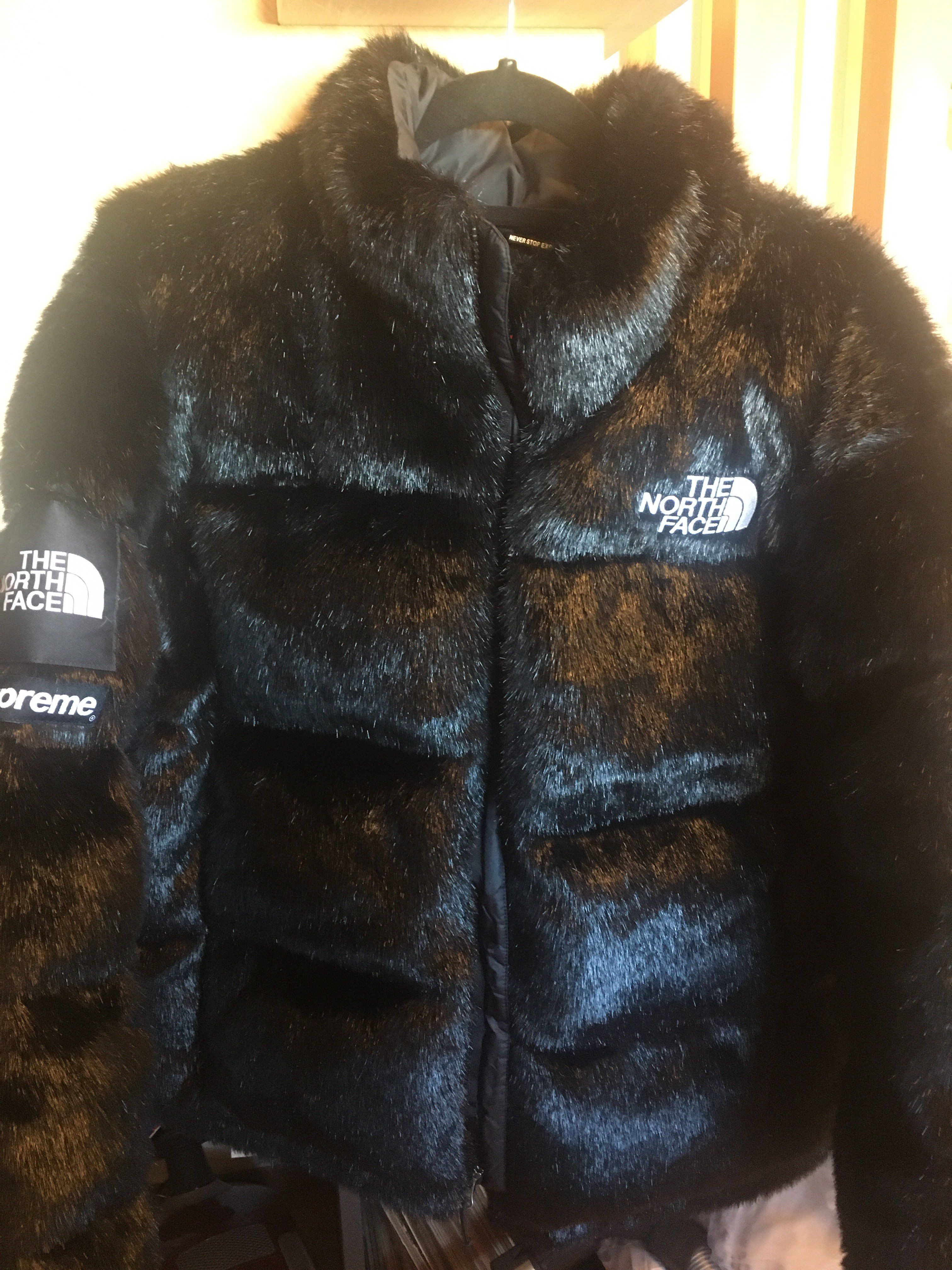 Supreme x The North Face Faux Fur Nuptse Jacket "Black"