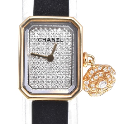 シャネル CHANEL H6362 プルミエールカメリアコレクション 前面ダイヤ クォーツ レディース 美品 D#147065
