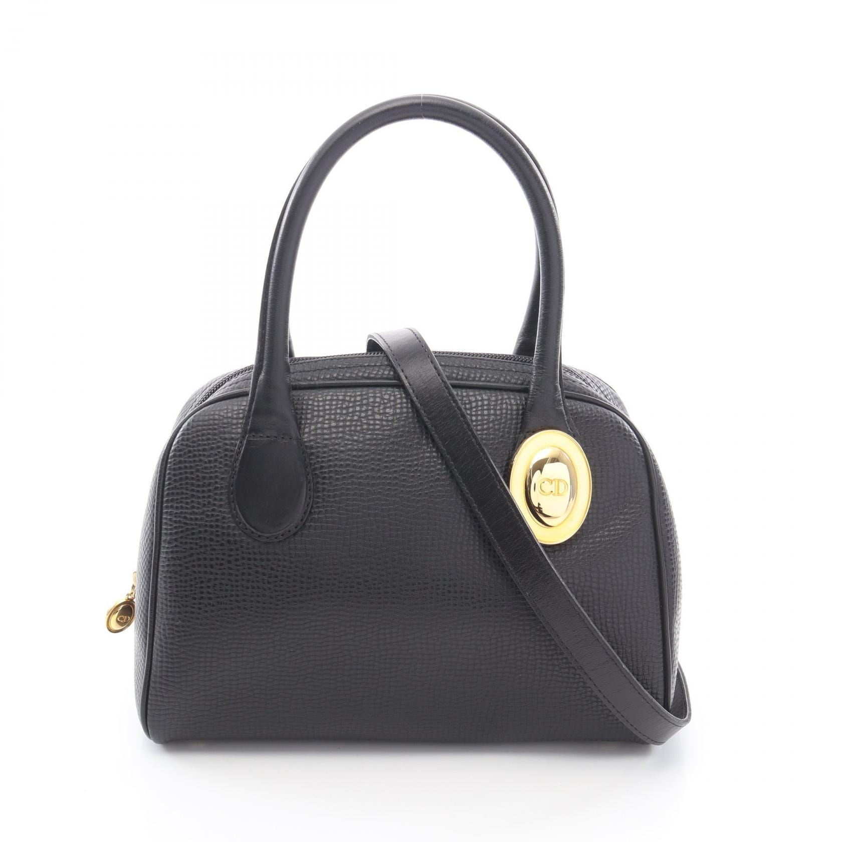 ディオール Dior CDロゴ金具 2WAY ハンドバッグ バッグ レザー レディース ブラック系 【中古】