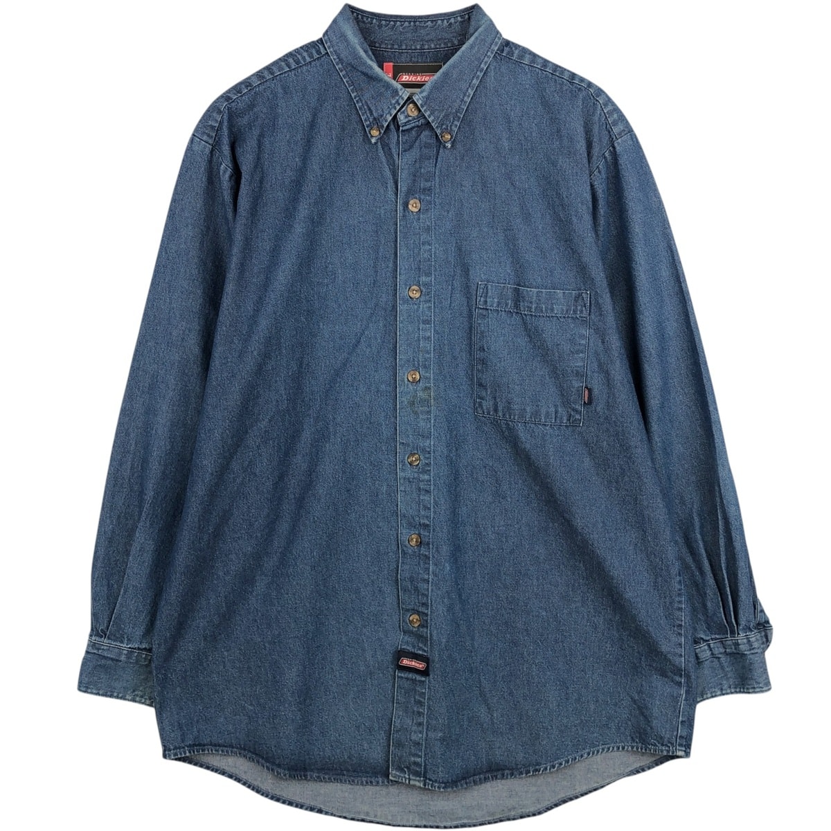 古着 00年代 ディッキーズ Dickies 長袖 ボタンダウンデニムシャツ メンズL相当/eaa643508