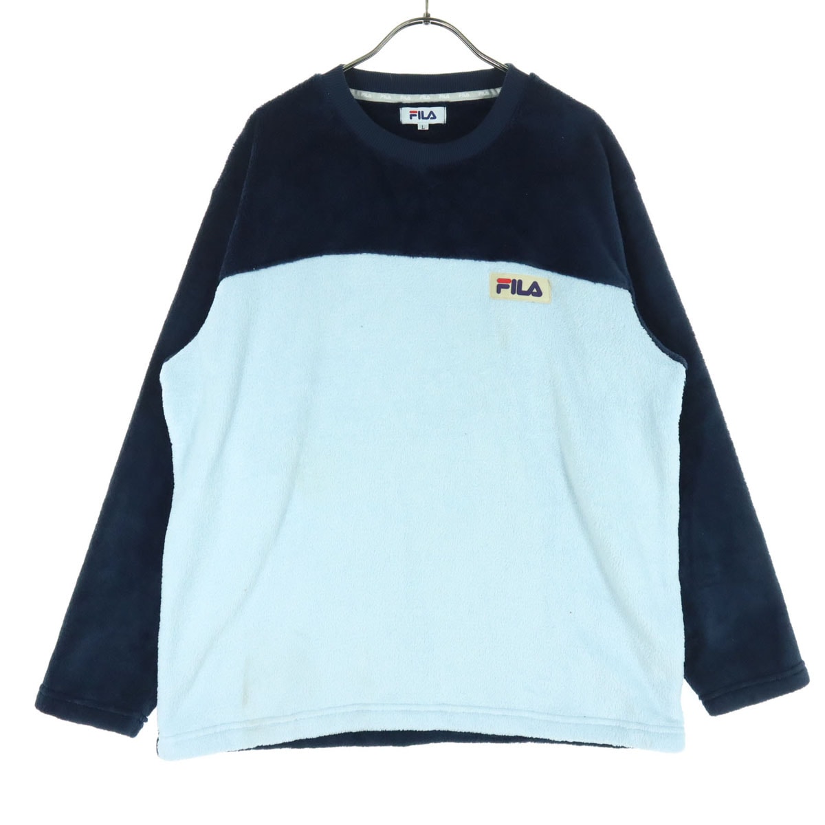 FILA フィラ 長袖 フリースジャケット L ブルー プルオーバー