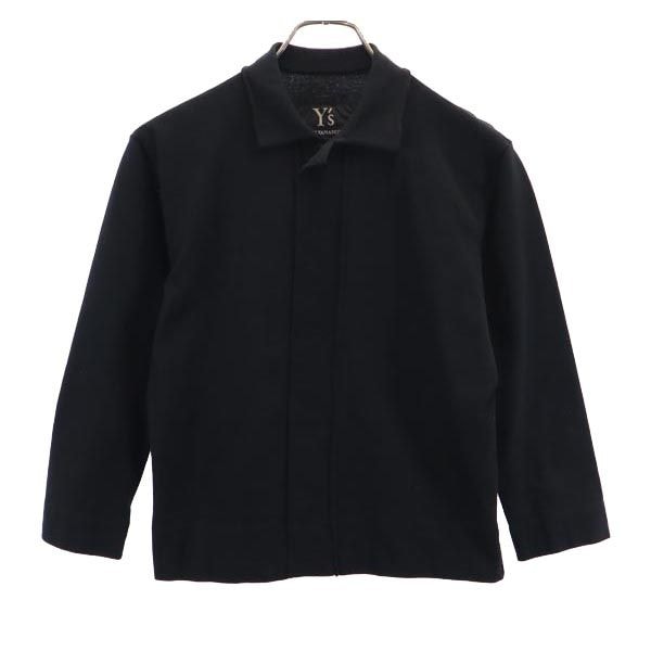 Yohji Yamamoto ヨウジヤマモト 7分袖 襟付き カーディガン 2 ブラック